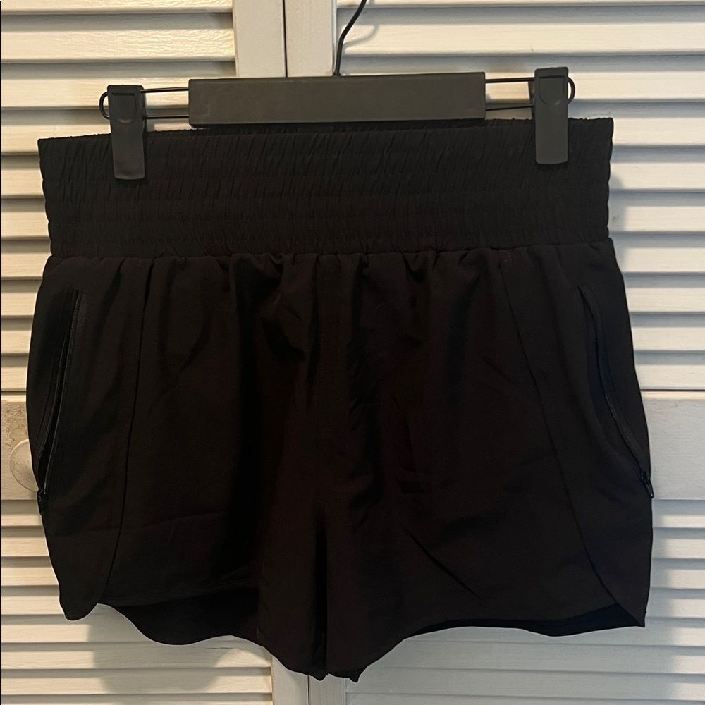 #1150+Elegant High Waist Black Women's Shorts W/  /Right & Left Zipper Pockets